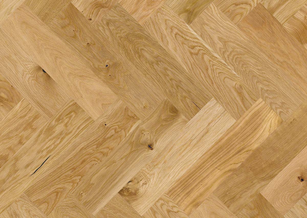 Skaben Premium Fischgrät Parkett Eiche Ambience mattlackiert gebürstet Landhausdiele M4V Raum1