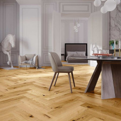 Skaben Premium Fischgrät Parkett Eiche Rustic mattlackiert gebürstet Landhausdiele M4V Erlebnismodus