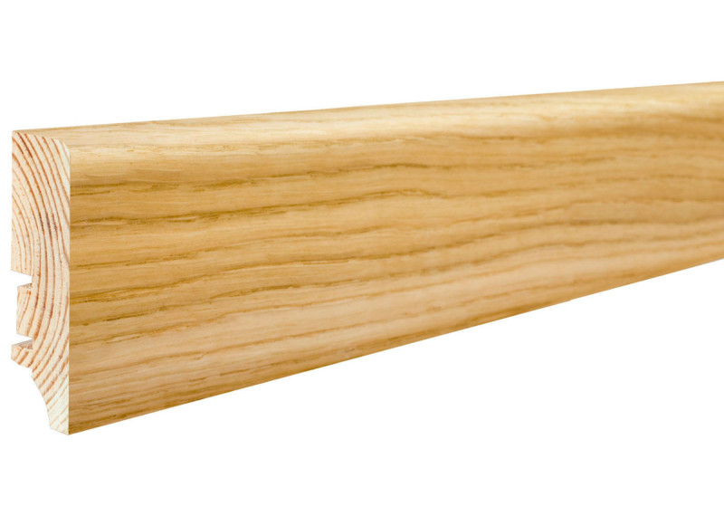 Skaben Premium Rodapié de madera maciza Cubus Perfil Moderno - 60 mm - Roble Madera auténtica sellada main product photo