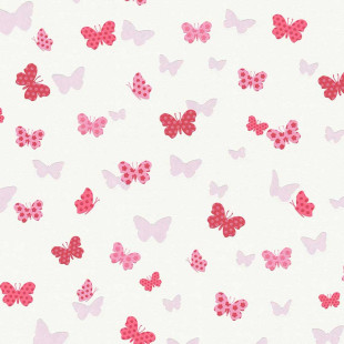 Skaben Tapete Animals - Tapete mit Tieren Schmetterlingtapete Rosa / Weiß 10,05 m x 0,53 m