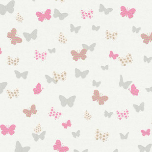 Skaben Tapete Animals - Tapete mit Tieren Schmetterlingtapete Weiß / Grau 10,05 m x 0,53 m
