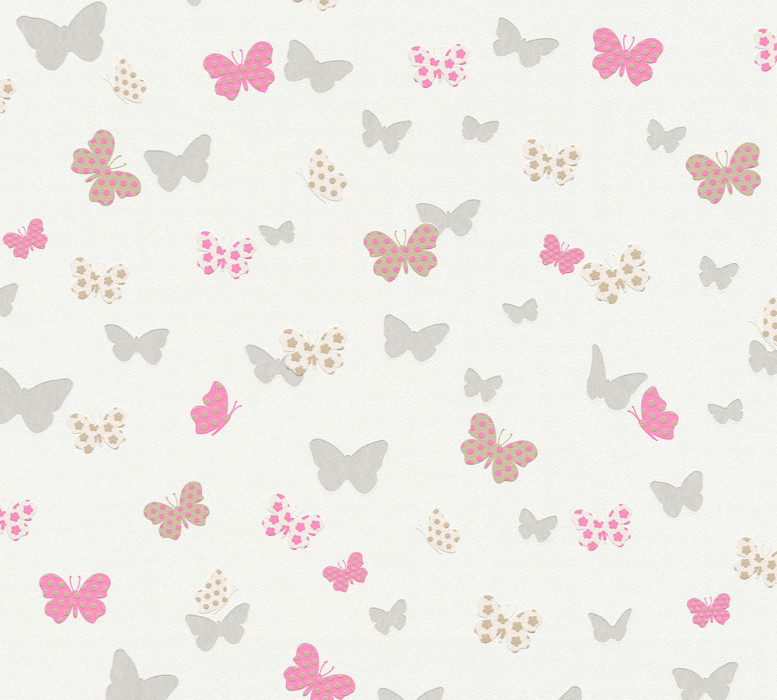 Skaben Wallpaper Animals - Animals Butterfly Wallpaper White / Grey 10.05 m x 0.53 m main product photo