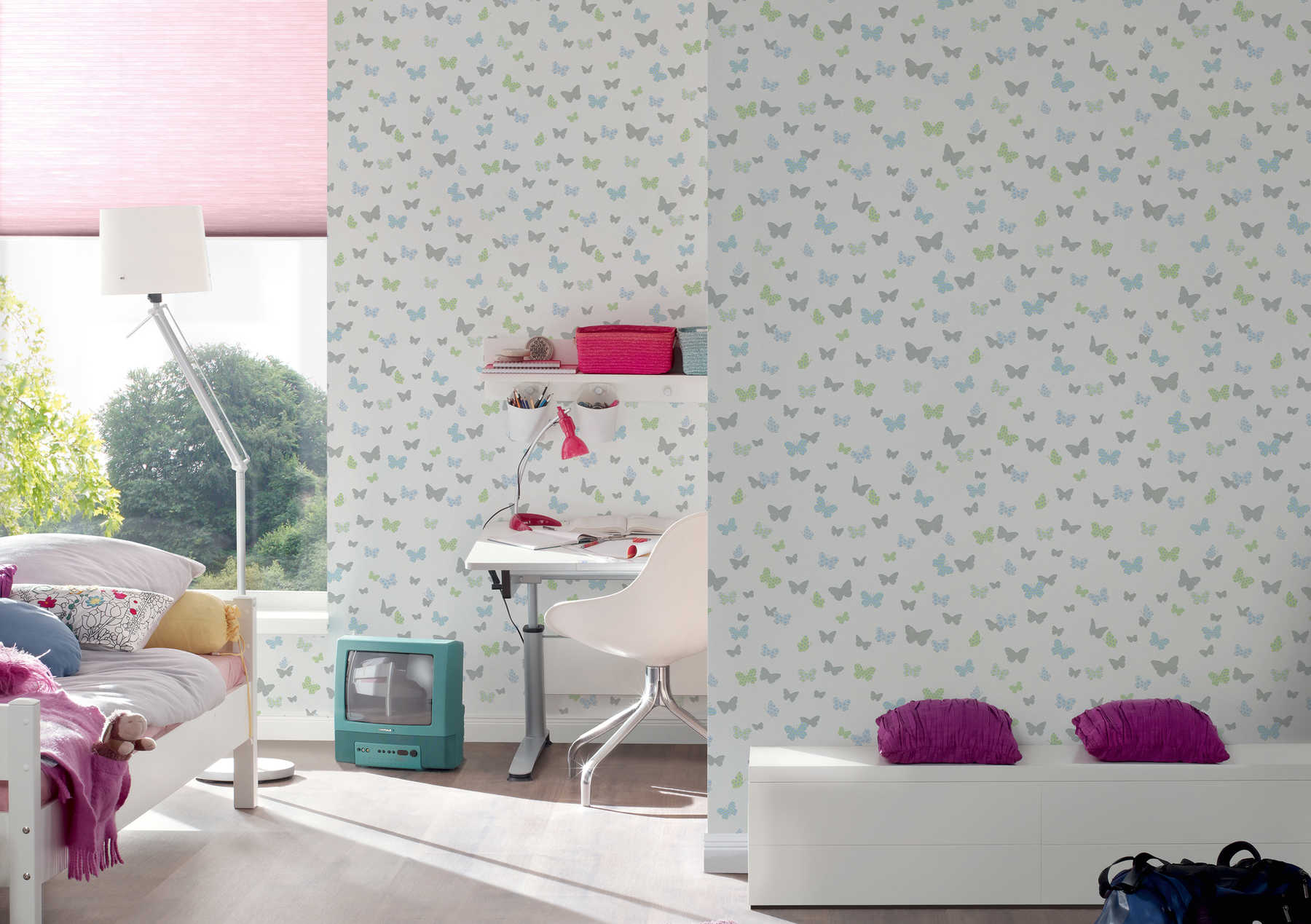 Skaben Tapete Uni Unitapete Streifentapete Beige Raum6