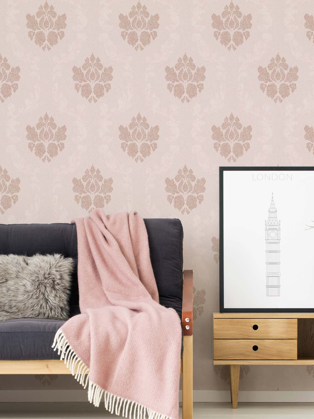 Skaben Tapete Uni Unitapete Blau Raum4