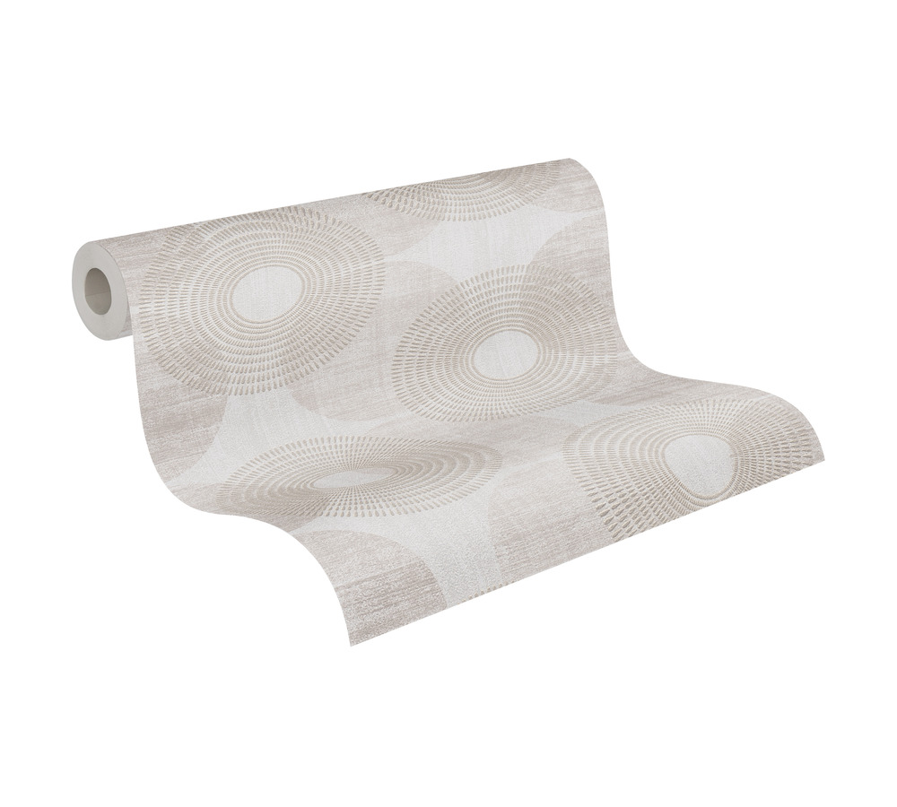 Skaben Tapete Dots / Circles Punktetapete / Kreistapete Weiß / Grau Raum3