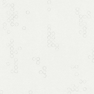 Skaben papier peint Dots / Circles - Papier peint à pois / papier peint à cercles blanc / gris 10,05 m x 0,53 m