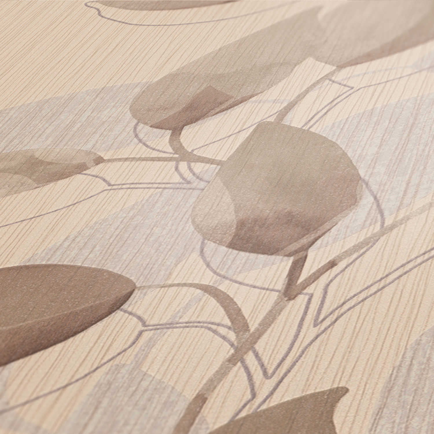 Skaben Tapete Flowers Blumentapete Braun / Beige Raum2