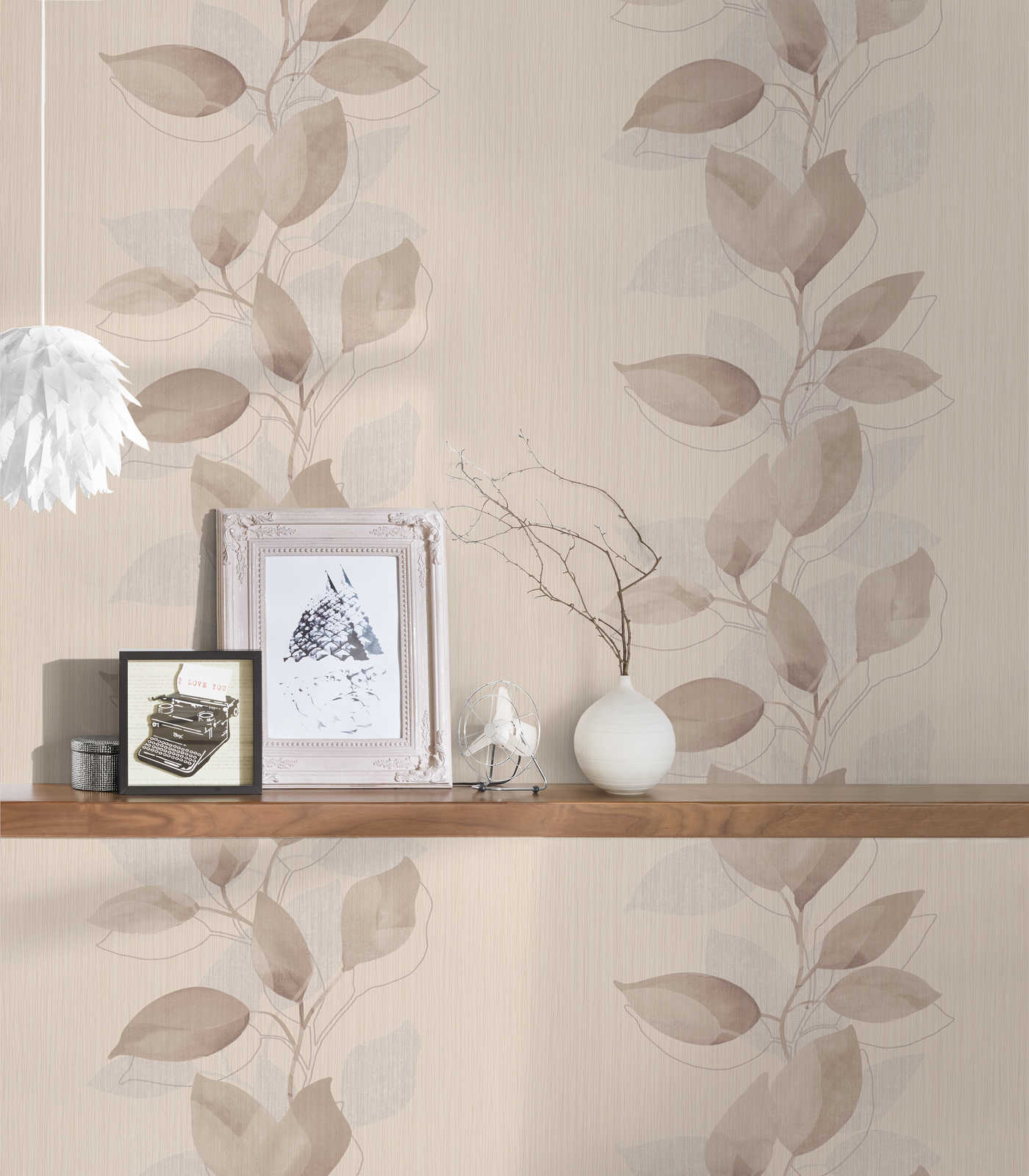 Skaben Tapete Flowers Blumentapete Braun / Beige Raum4