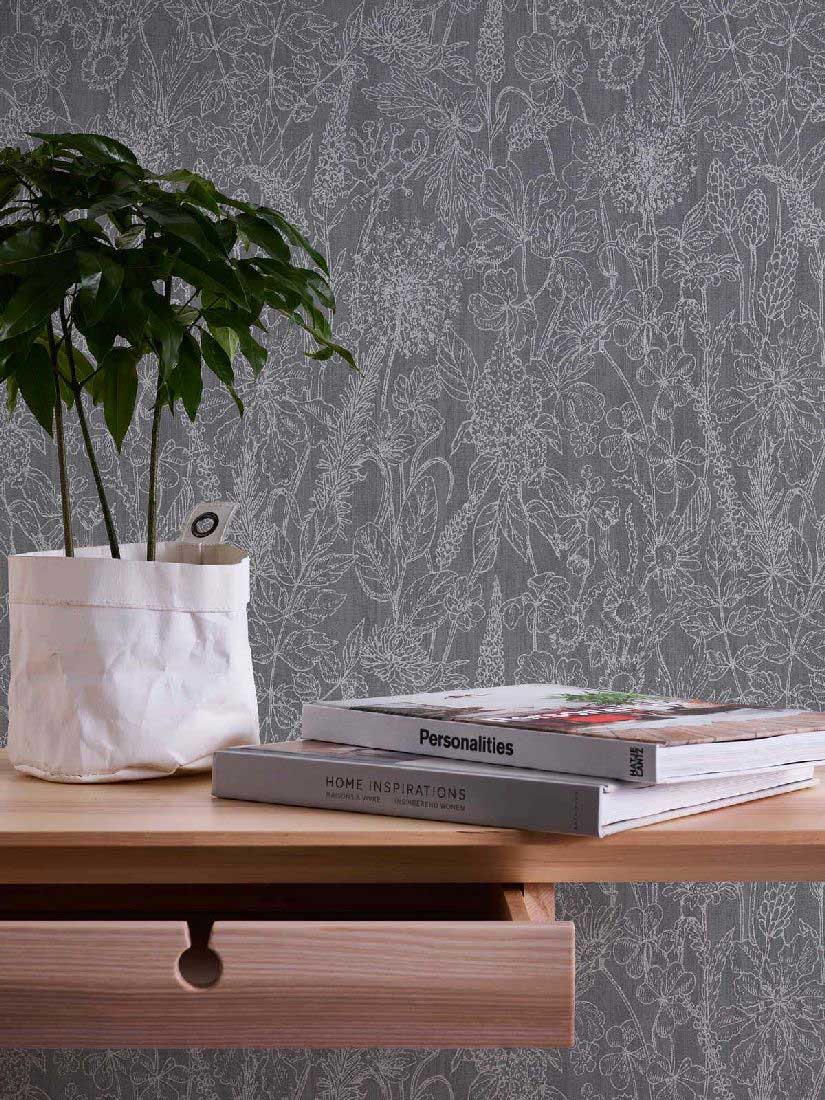 Skaben Tapete Flowers Blumentapete Rot / Braun Raum4