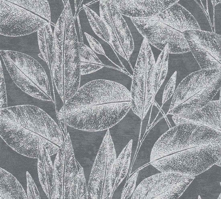 Skaben Wallpaper Flowers - Floral Wallpaper Glitter Black / Silver 10.05 m x 0.53 m D4638 main product photo