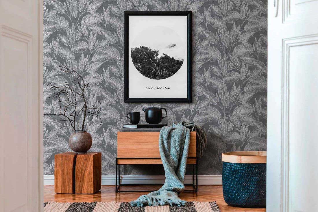 Skaben Tapete Geometric Geometrische Tapete Grau / Weiß Raum6