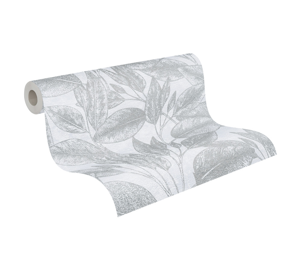 Skaben Tapete Flowers Blumentapete Grau / Weiß Raum3