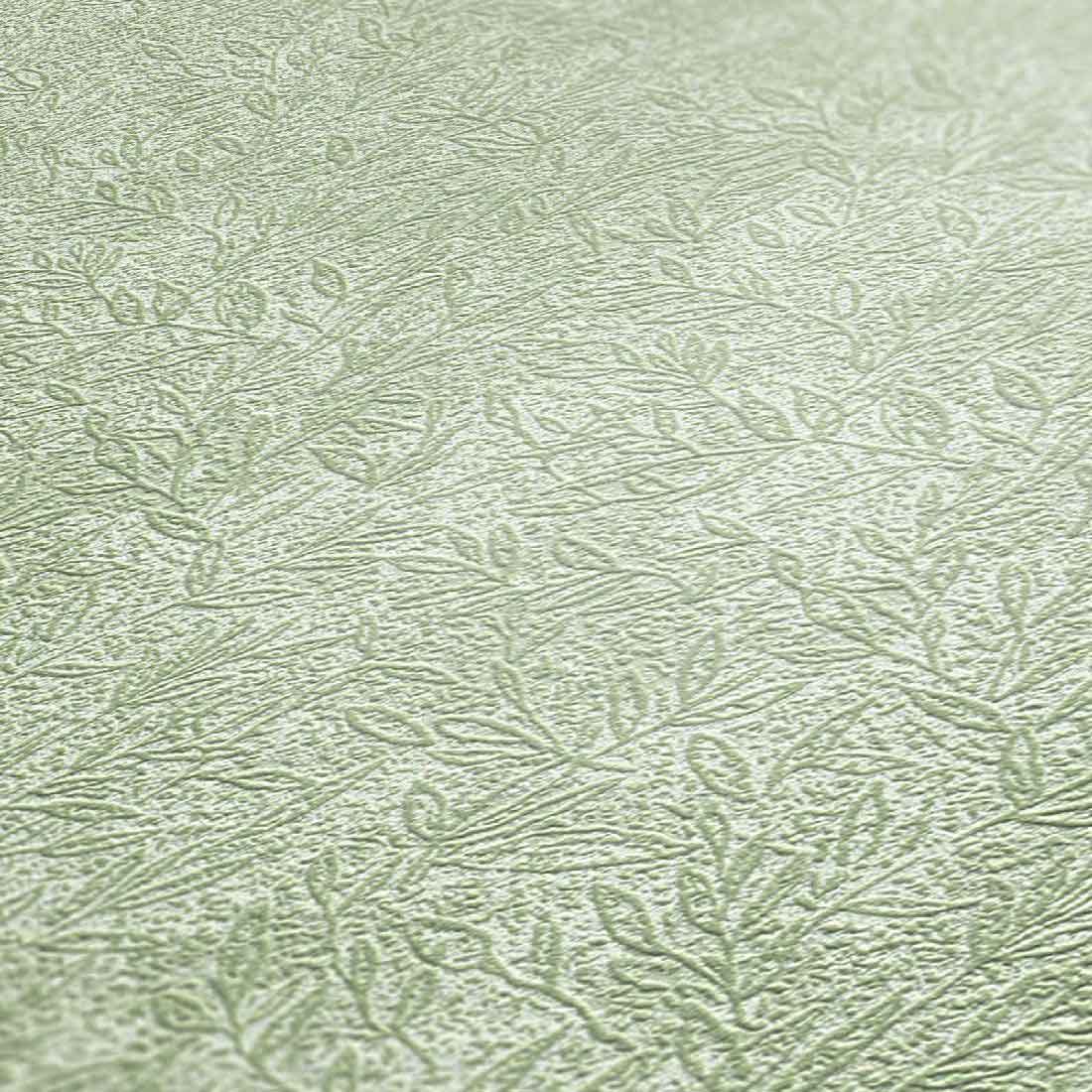 Skaben Tapete Flowers Blumentapete Glitzertapete Silber / Weiß Raum2