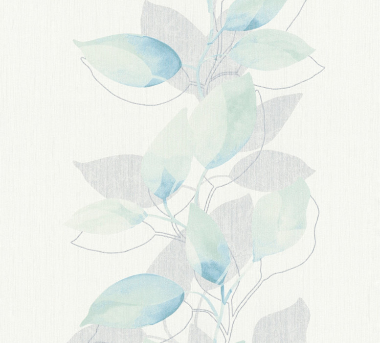 Skaben Wallpaper Flowers - Floral Wallpaper Green / Blue 10.05 m x 0.53 m main product photo