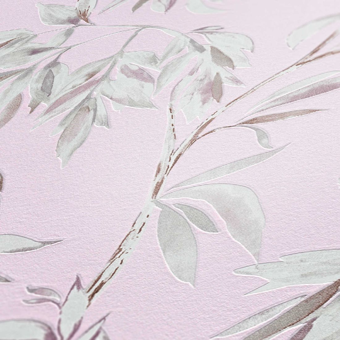 Skaben Tapete Flowers Blumentapete Grau / Weiß Raum2