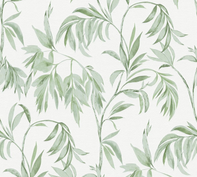 Skaben Wallpaper Flowers - Floral Wallpaper Green / White 10.05 m x 0.53 m main product photo
