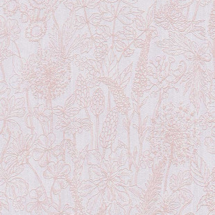 Skaben Tapete Flowers - Blumentapete Rosa / Weiß 10,05 m x 0,53 m