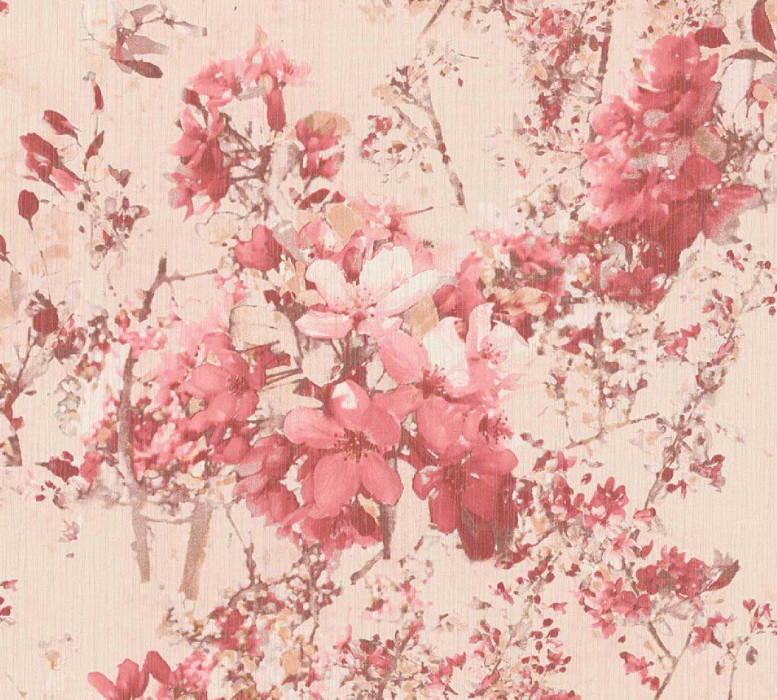 Skaben Wallpaper Flowers - Floral Wallpaper Red / Pink 10,05 m x 0,53 m main product photo
