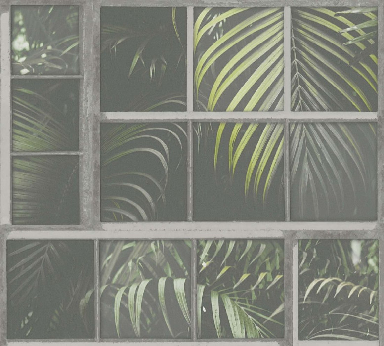 Skaben Wallpaper Palm - Palm Wallpaper Jungle Wallpaper Grey / Green 10.05 m x 0.53 m D2047 main product photo
