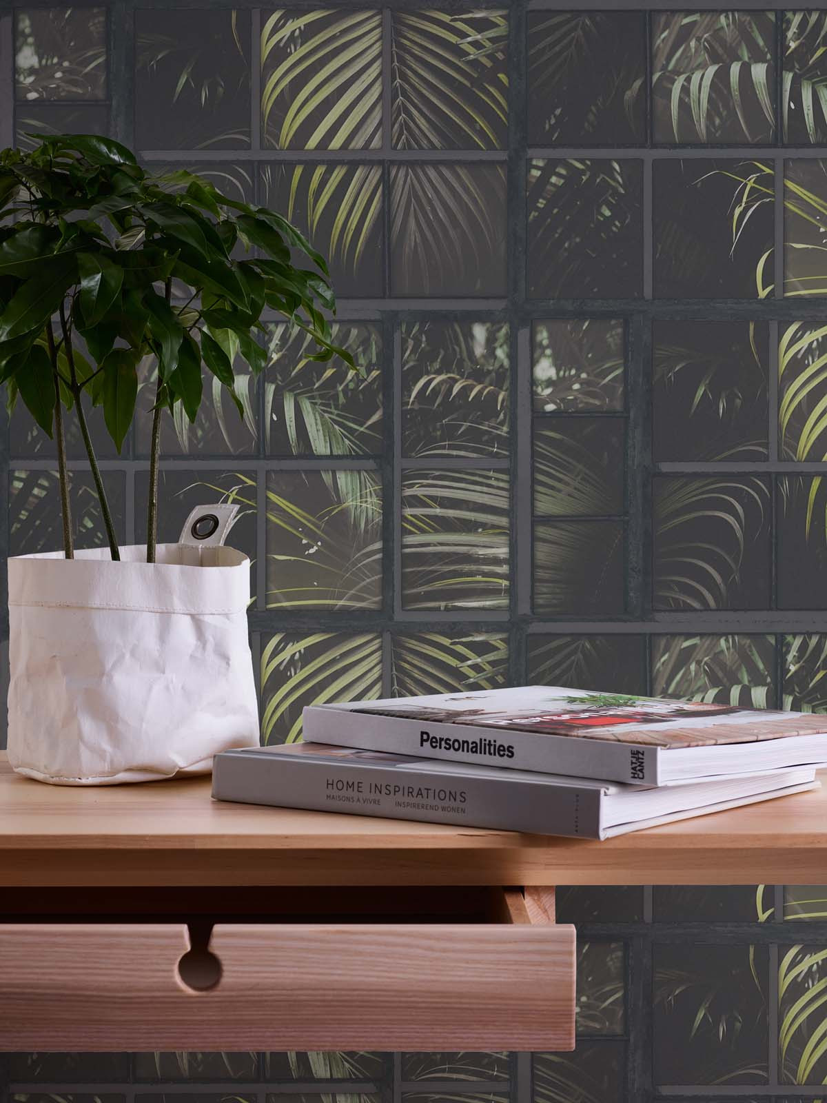 Skaben Tapete Stone Steintapete Grau / Anthrazit Raum4