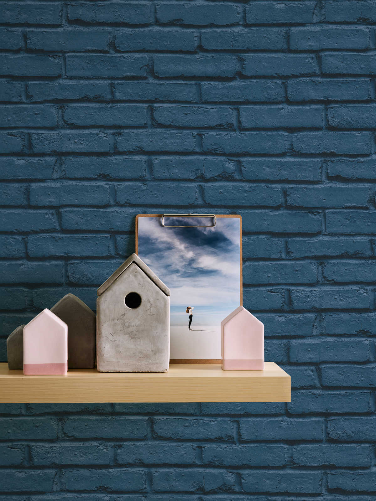 Skaben Tapete Uni Unitapete Blau Raum5