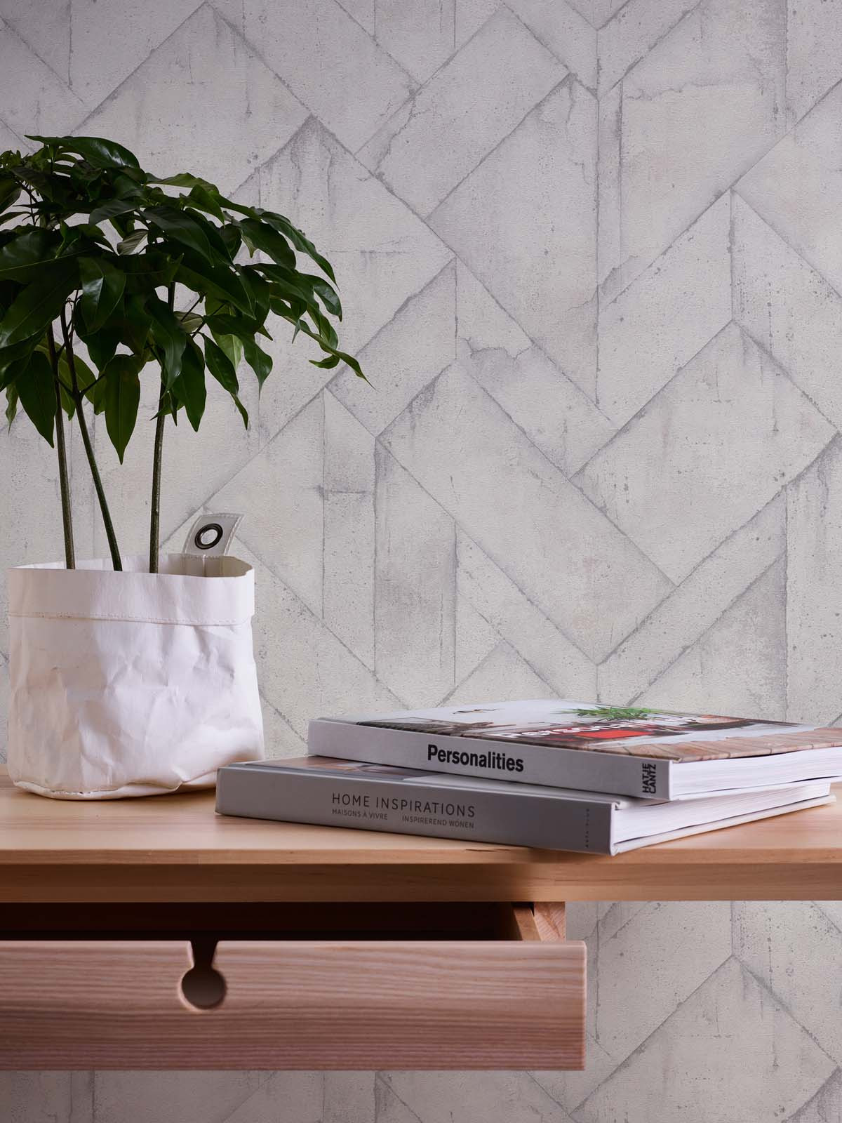 Skaben Tapete Stripe Streifentapete Blau / Grau Raum4