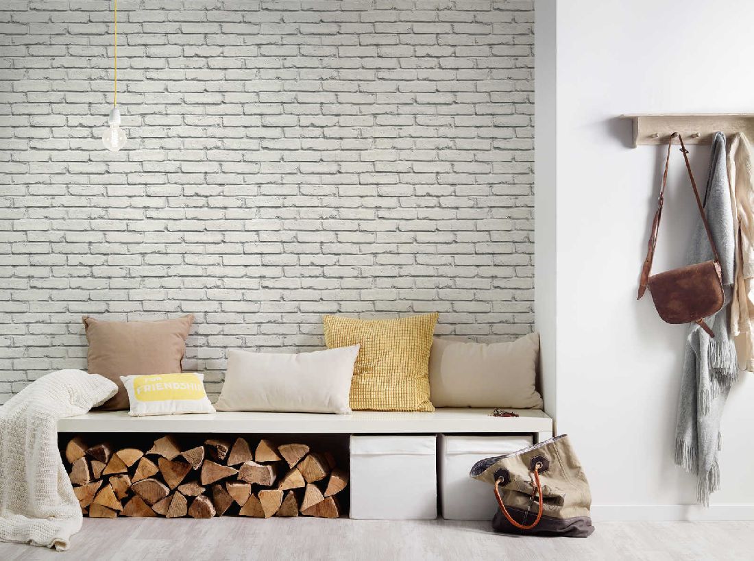 Skaben Tapete Uni Unitapete Grau R9