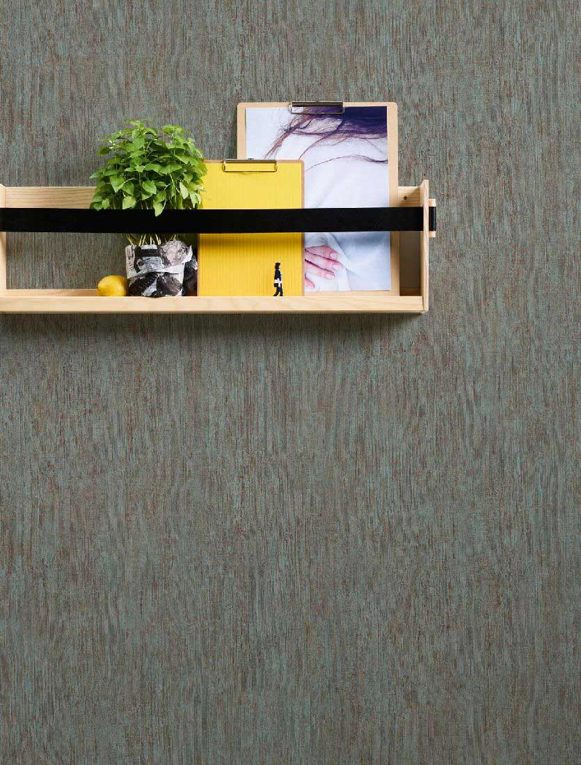 Skaben Tapete Uni Unitapete Beige / Türkis Raum4