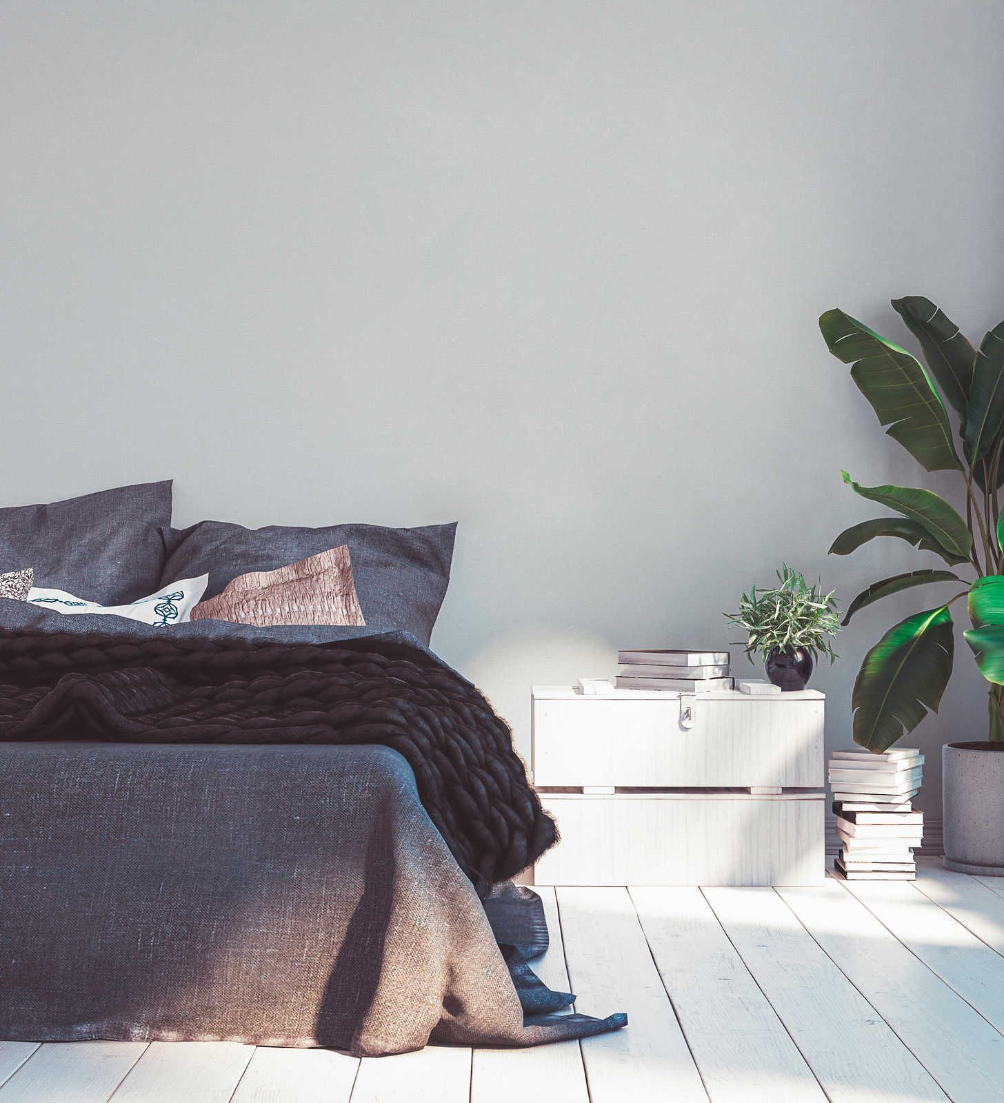 Skaben Tapete Uni Unitapete Grau Raum8