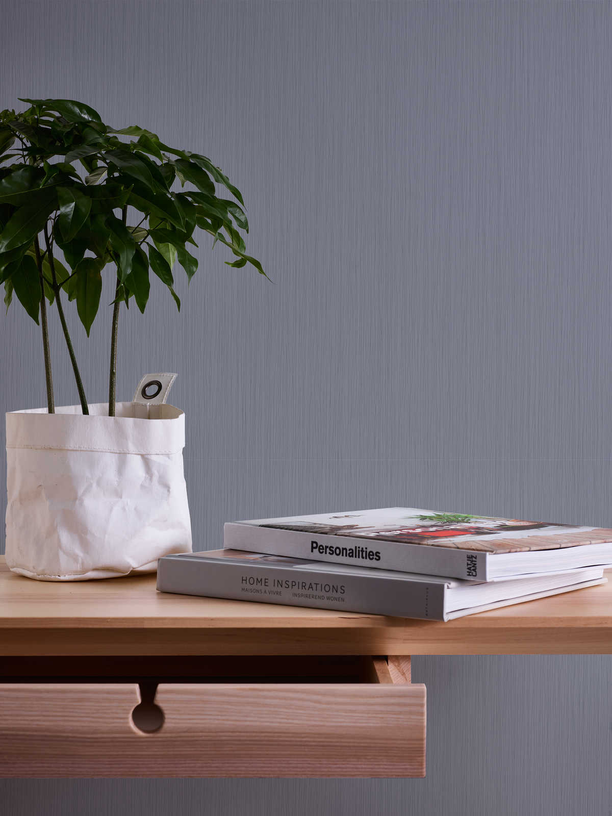 Skaben Tapete Uni Unitapete Blau Raum4