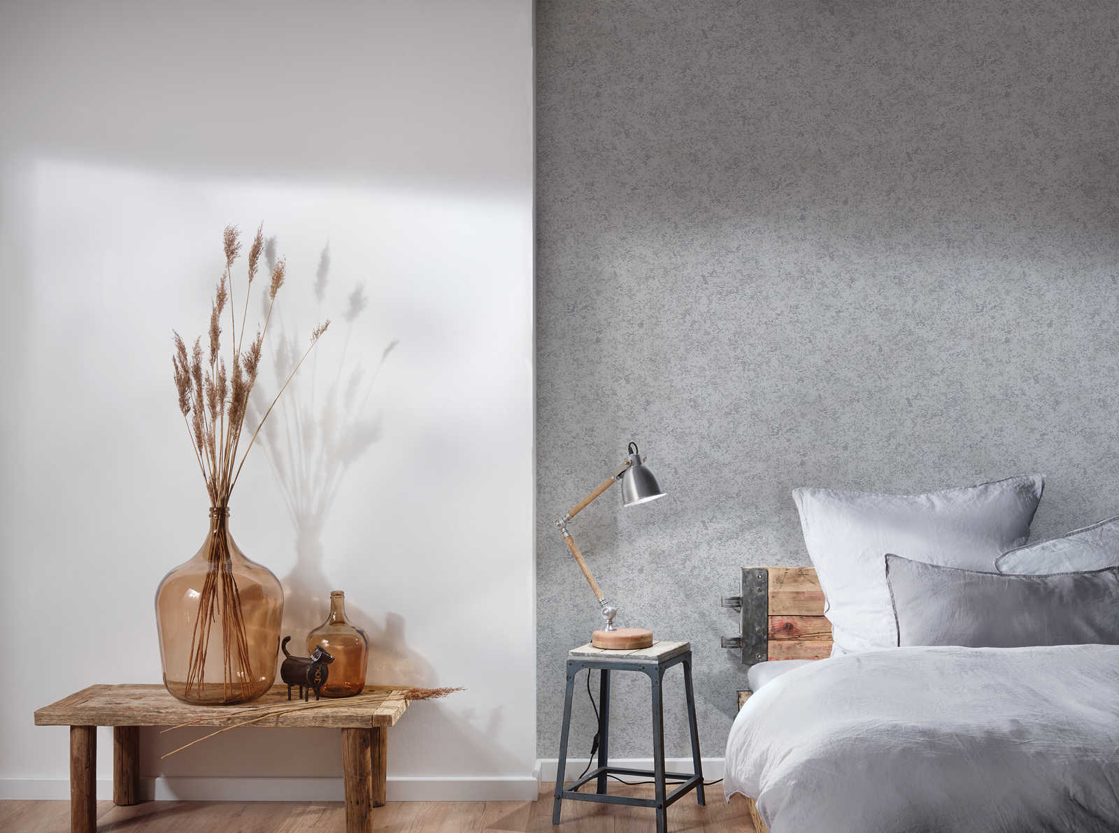 Skaben Tapete Palm Palmentapete Dschungeltapete Grau / Grün Raum7