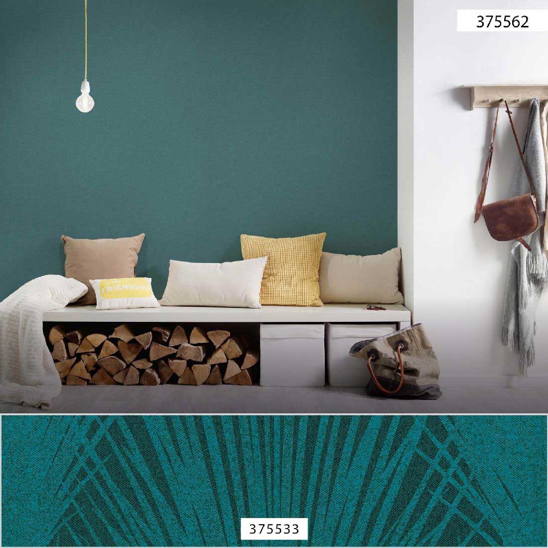 Skaben Tapete Jungle Dschungeltapete Palmentapete Beige Raum6