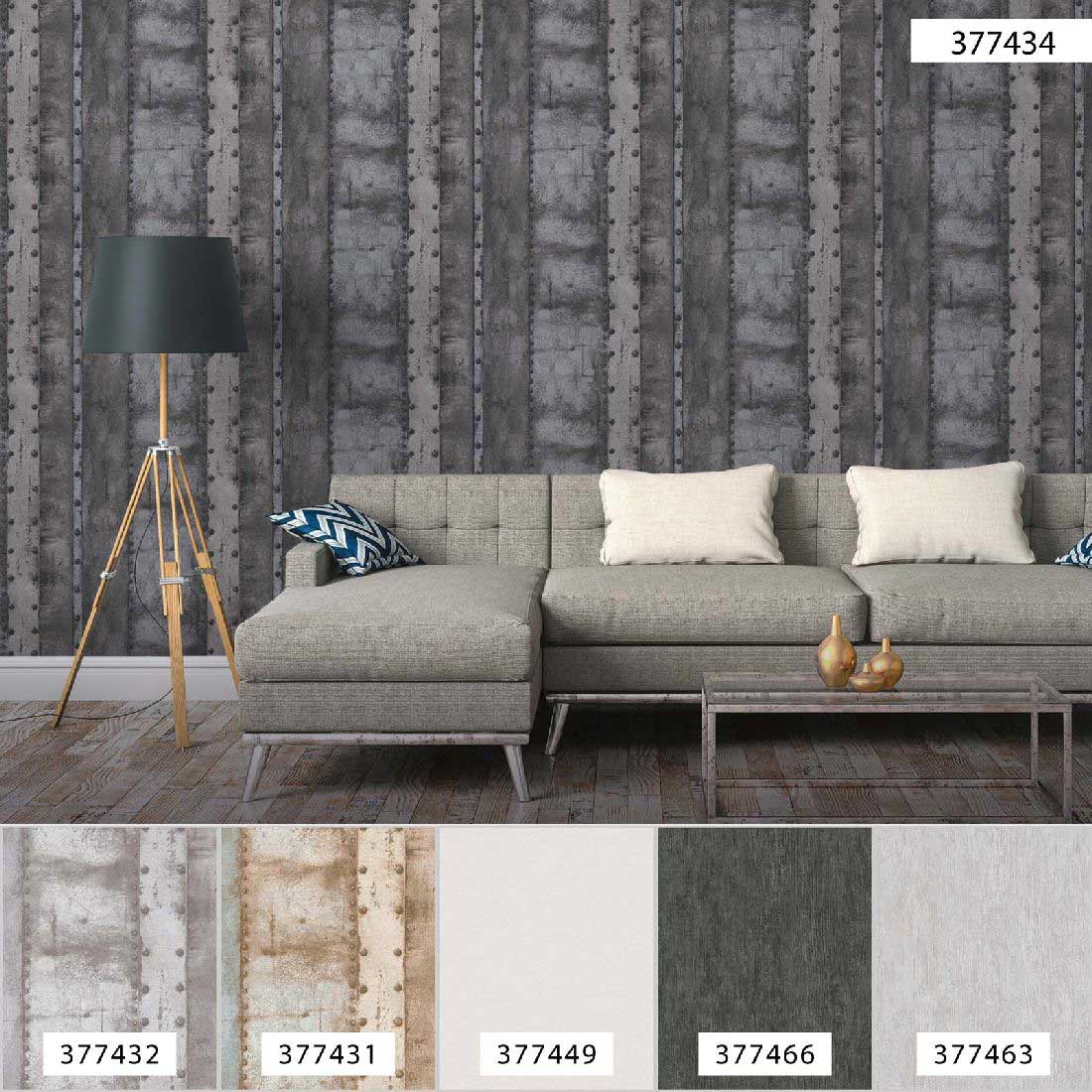 Skaben Tapete Uni Unitapete Grau / Schwarz Raum7