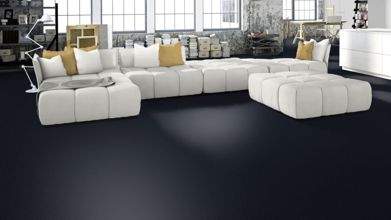 Skaben Teppichboden Amazonas Pitch Dunkelschwarz 500 cm main product photo
