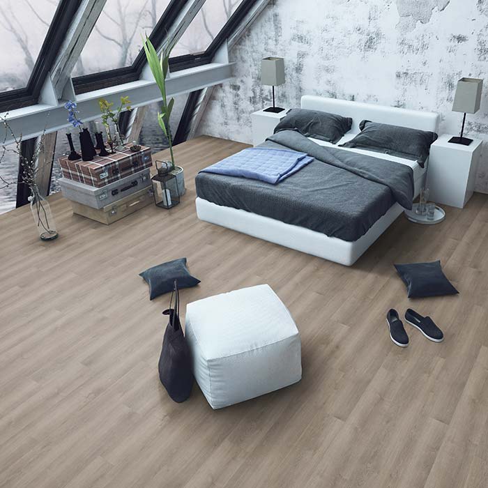 Skaben Vinylboden massiv Life 30 Edle Eiche Greige 1-Stab Landhausdiele Erlebnismodus