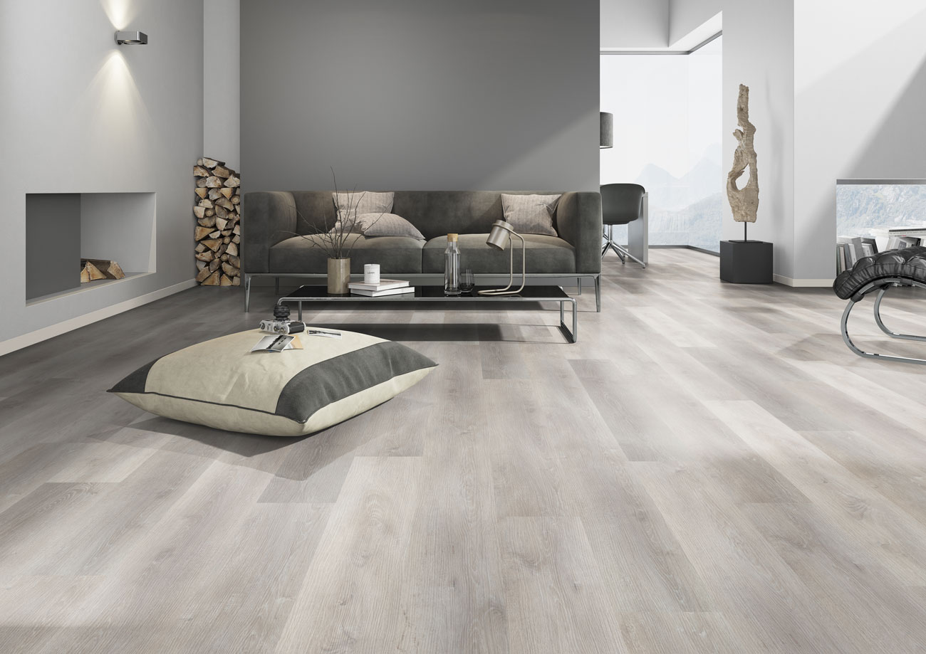 Skaben Vinylboden massiv Life 30 Traditionelle Eiche Greige 1-Stab Landhausdiele Raum4