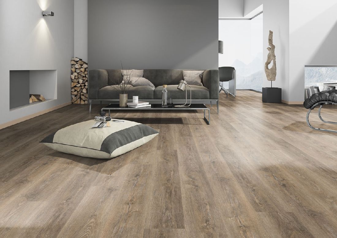 Skaben Vinylboden massiv Life Click 30 Authentische Eiche 1-Stab Landhausdiele Raum4