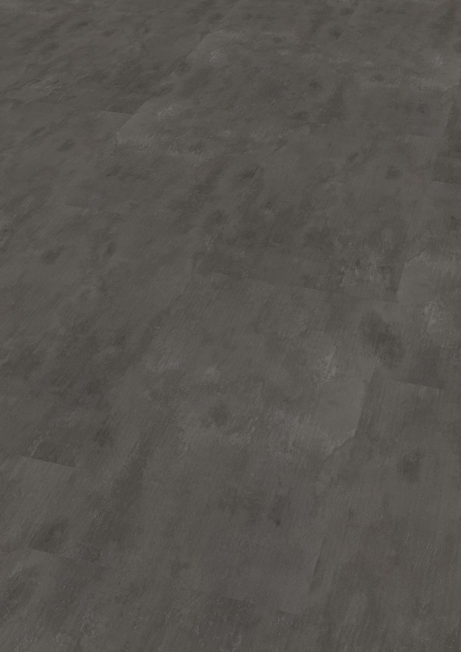 Skaben Vinylboden massiv Life Click 30 Beton Dunkelgrau Fliese Raum1