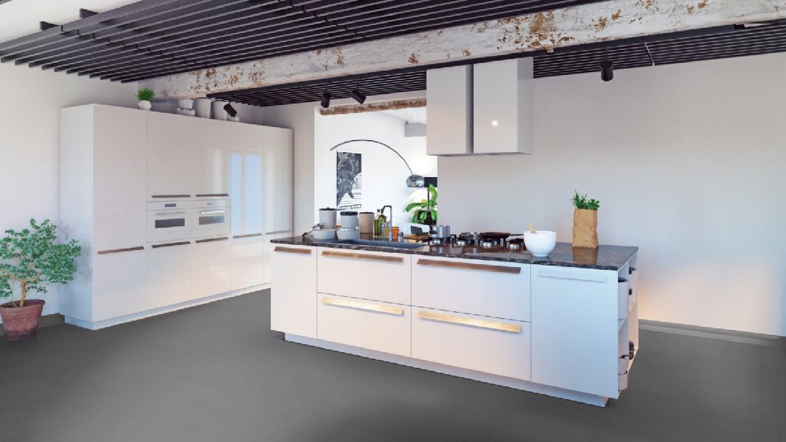 Skaben Vinyl massiv Life Lay 70 Acoustic Stromboli Anthracite Fliesenoptik Trittschalldämmung Raum10