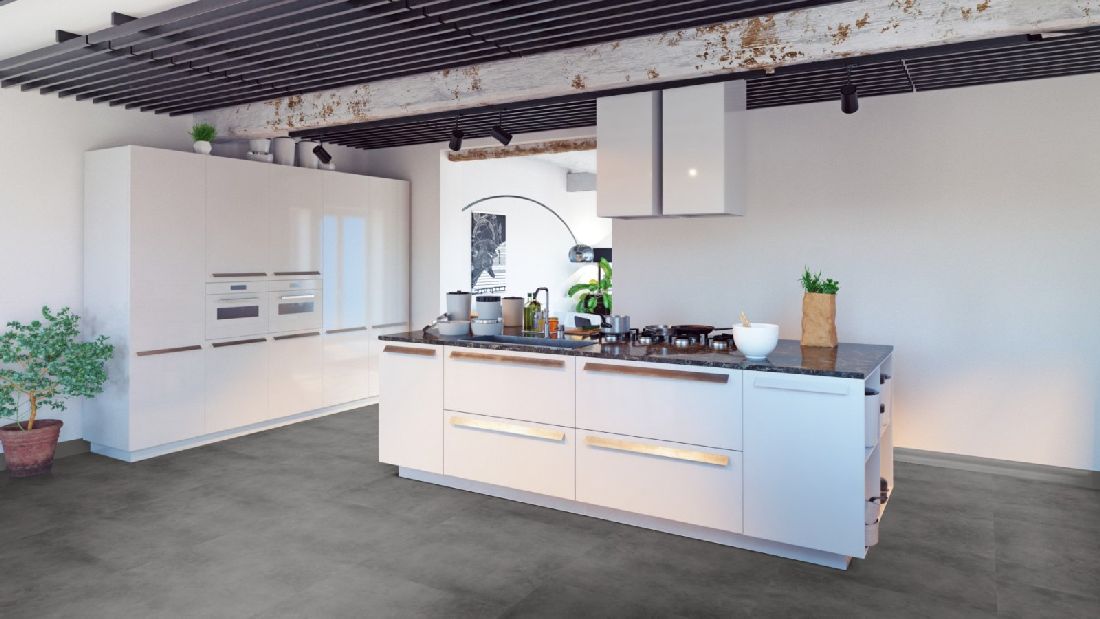 Skaben Vinyl massiv Life Lay 70 Luna Graphite Fliesenoptik XL M4V Raum10