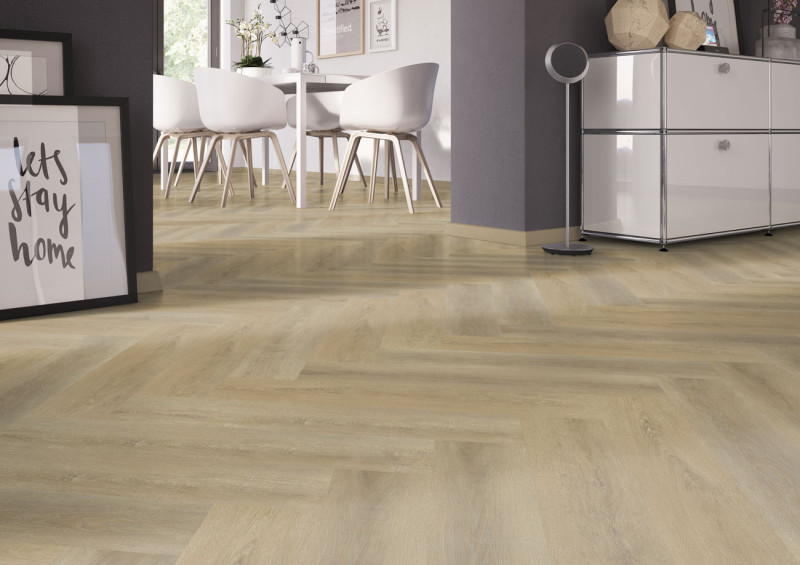 Skaben Vinyl Rhino Click 30 Oak Sawn Natural Herringbone M4V incl. insulation main product photo