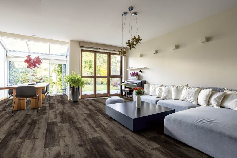 Skaben Click Suelo Vinílico Rígido Fuerte XXL Roble Himalaya gris tablón rústico textura madera M4V impacto aislamiento acústico main product photo