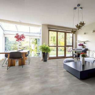 Skaben vinyl floor Strong Rigid XXL Milan cement light tile stone texture M4V impact sound insulation