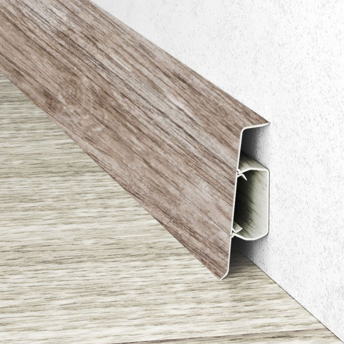 Skaben Plinthe résistante à l’eau Kubus XL avec goulotte électrique Chêne de montagne Gris / Mountain Oak Grey 800 main product photo