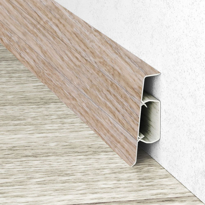 Skaben Plinthe résistante à l’eau Kubus XL avec goulotte électrique Chêne Canyon Beige / Canyon Oak Beige 700 main product photo