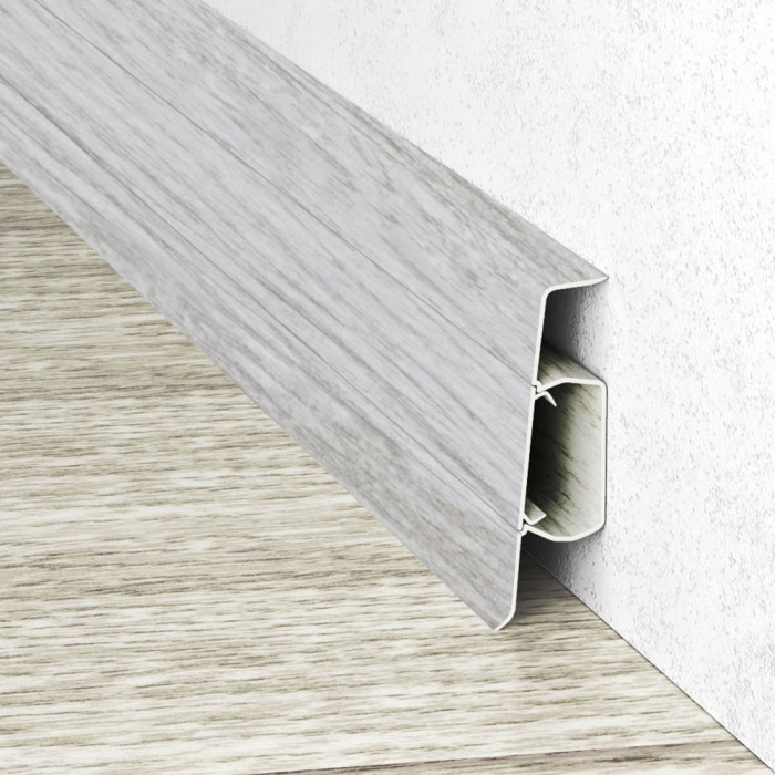 Skaben Waterproof skirting board Kubus XL with cable channel Silver Oak 100 main product photo