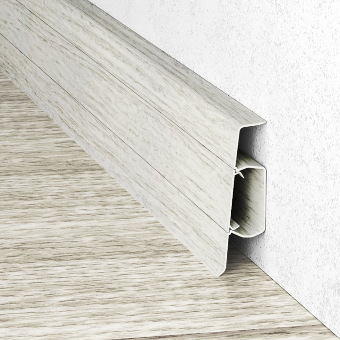 Zócalo impermeable Kubus XL con canal de cableado Eiche Stahlgrau / roble gris acero 200 main product photo