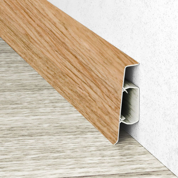 Skaben Wasserfeste Fußleiste Kubus XL mit Kabelkanal Steineiche Hell / Light Stone Oak 500 main product photo