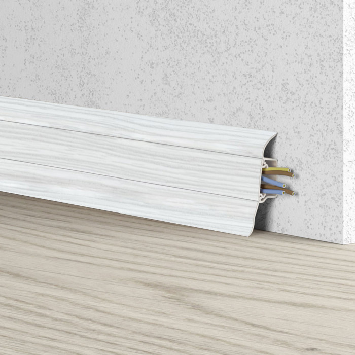 Skaben Plinthe résistante à l’eau Soft Lip avec goulotte électrique Chêne Tundra / Oak Tundra 013 main product photo