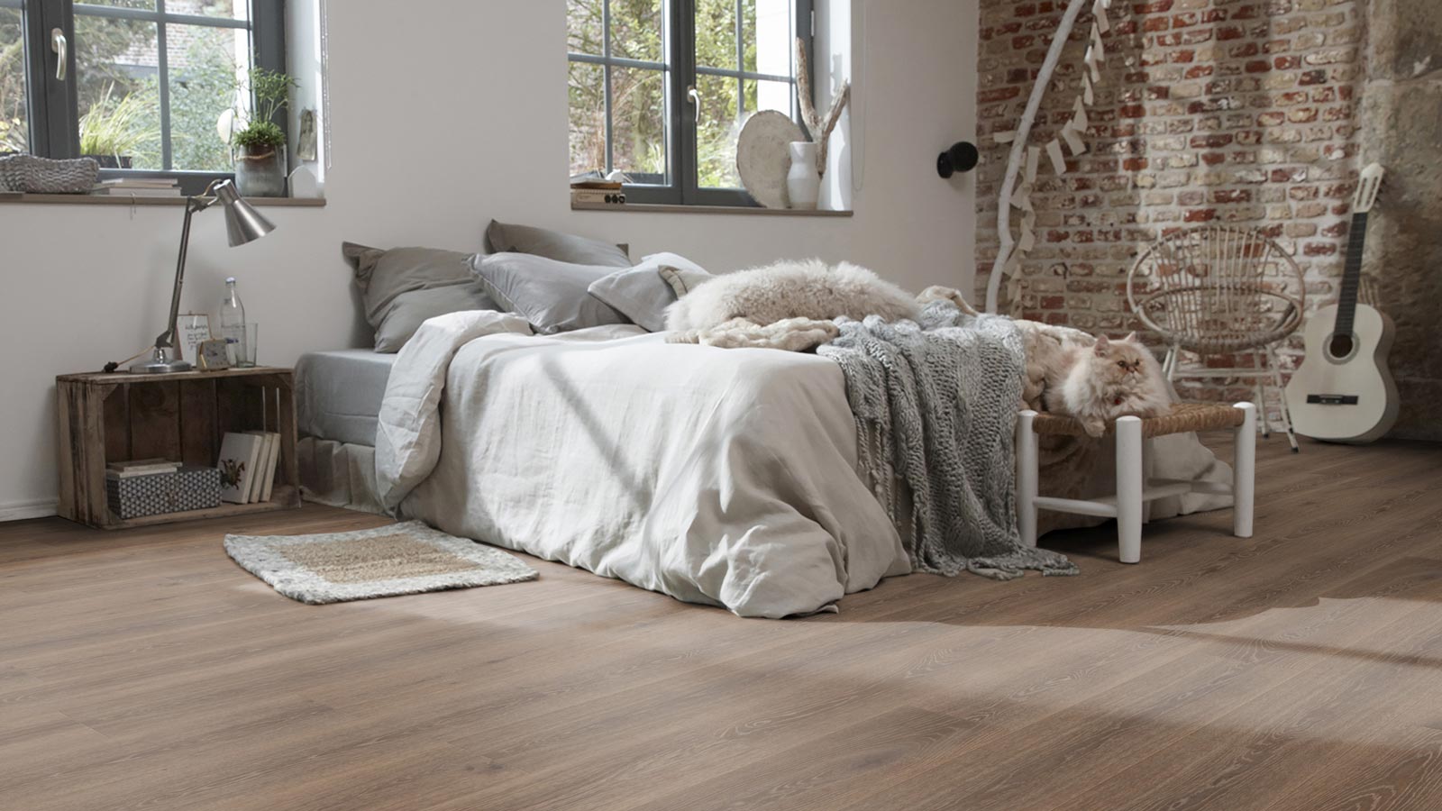 Tarkett Designboden iD Inspiration Click Solid 55 The Authentics Highland Oak Arabica Planke 4V Raum4